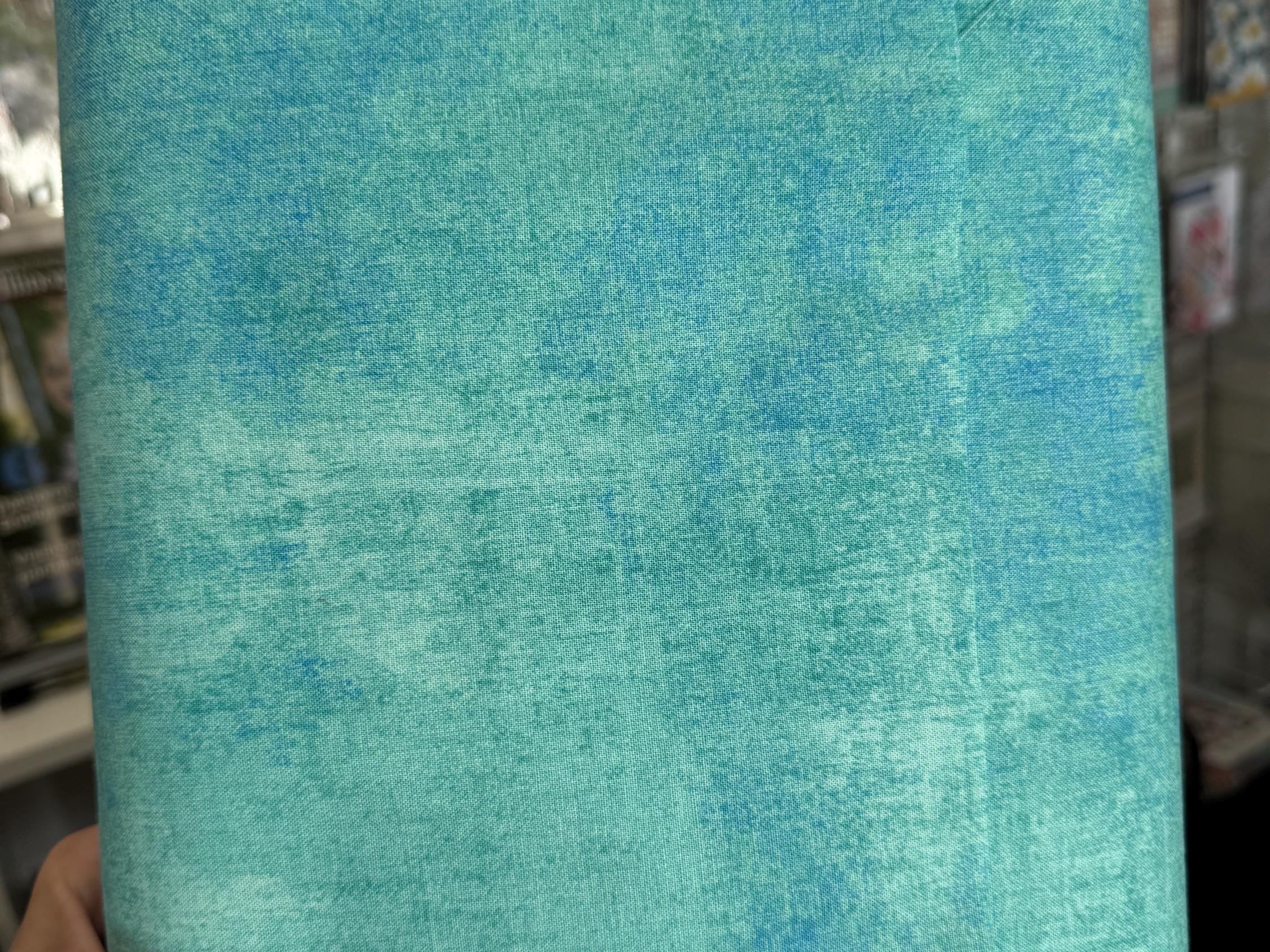 Turquoise Dry Brush Essentials Basics - 1/2 Yard Increments, Cut Continuously - by Wilmington Prints