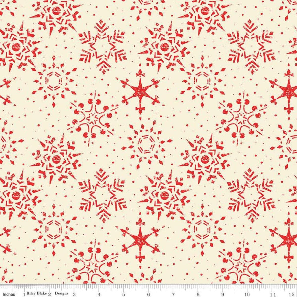 Adel in Winter Snowflakes Cream - 1/2 Yard Increments, Cut Continuously - by Sandy Gervais for Riley Blake Designs