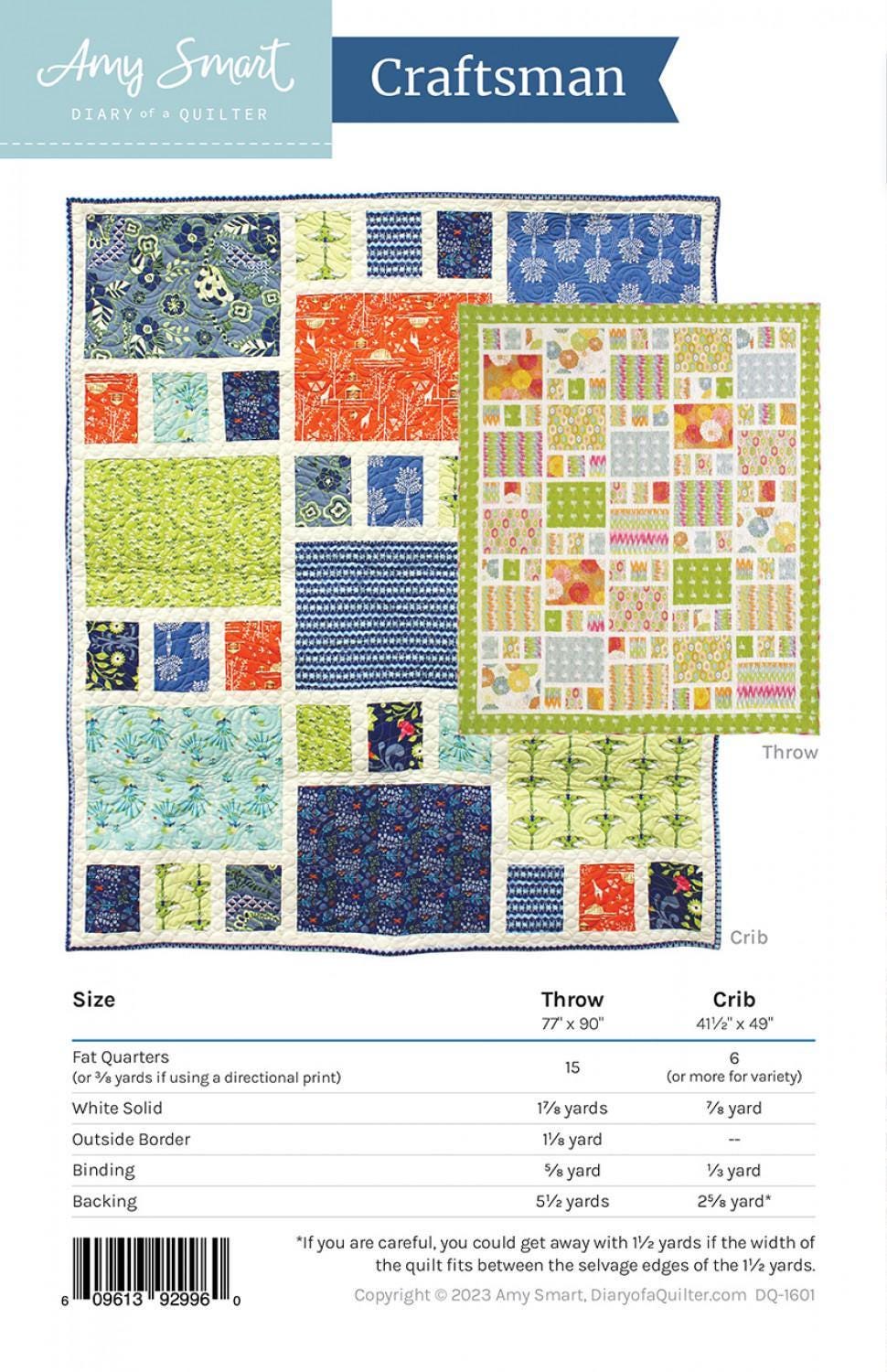 Craftsman Quilt Pattern by Diary of a Quilter Amy Smart