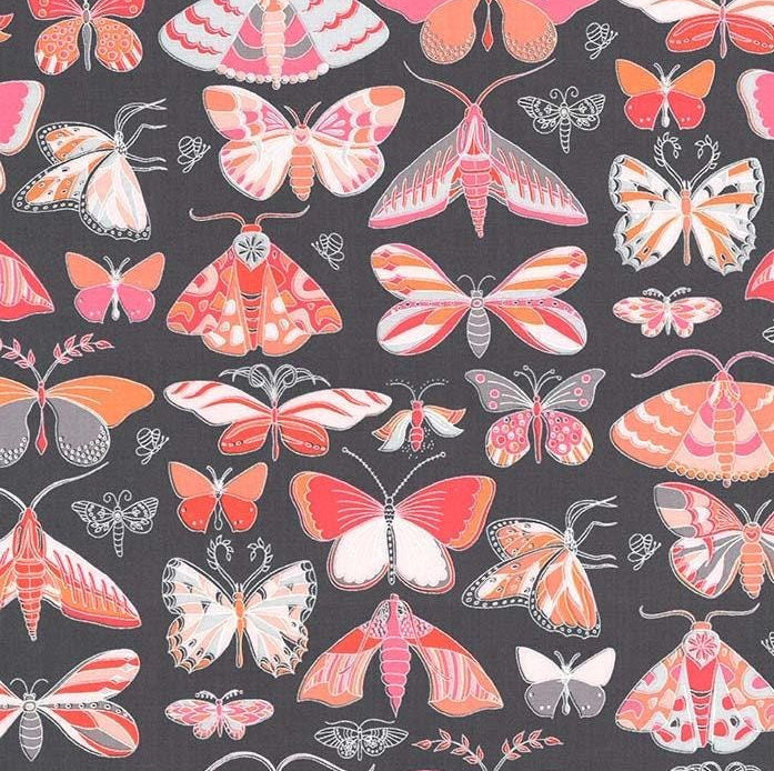 Clearance- Butterflies in Peach - 1/2 Yard Increments, Cut Continuously - by Michael Miller