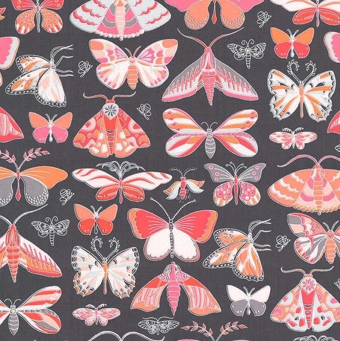 Clearance- Butterflies in Peach - 1/2 Yard Increments, Cut Continuously - by Michael Miller