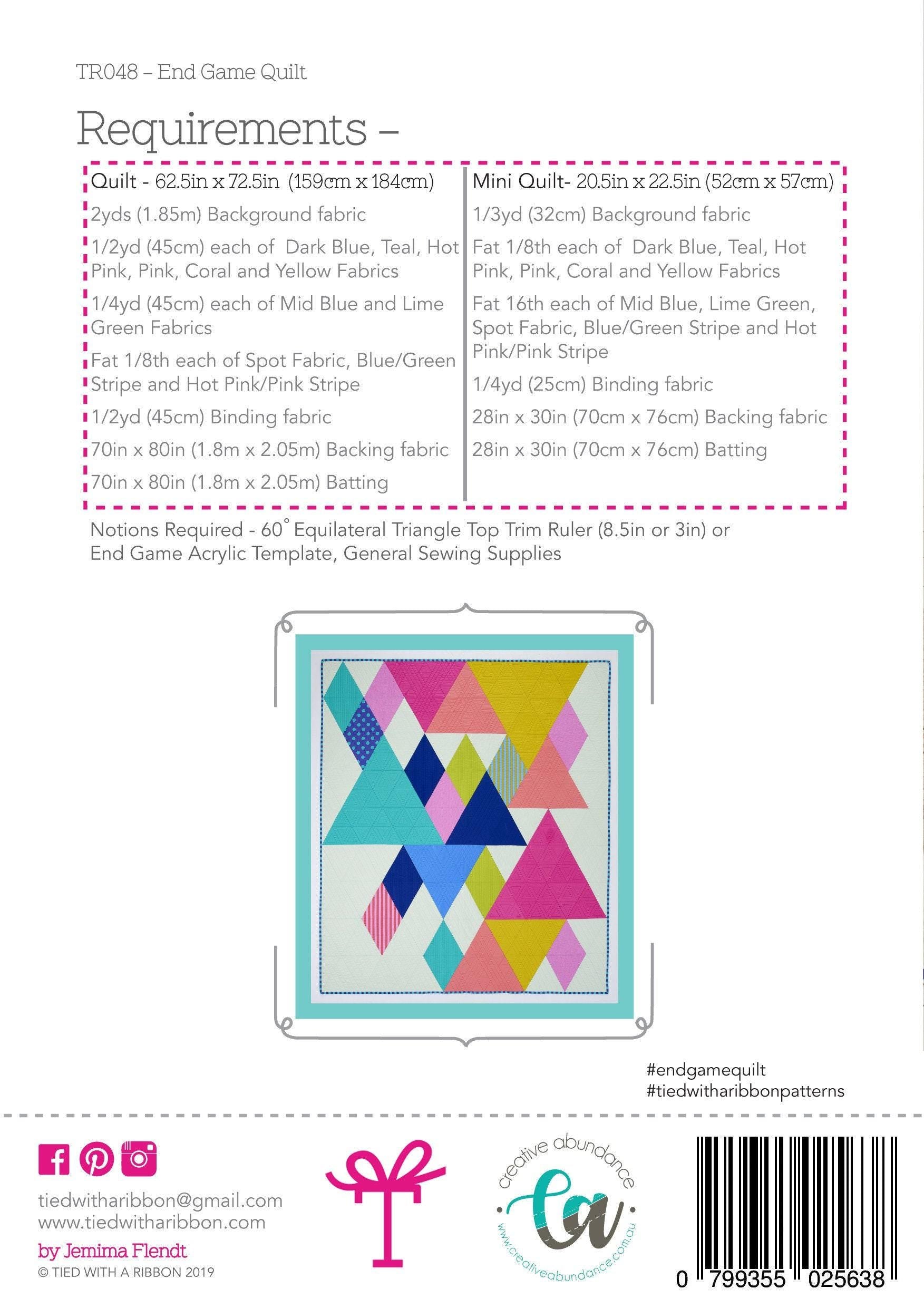 End Game Quilt Pattern by Tied With A Ribbon