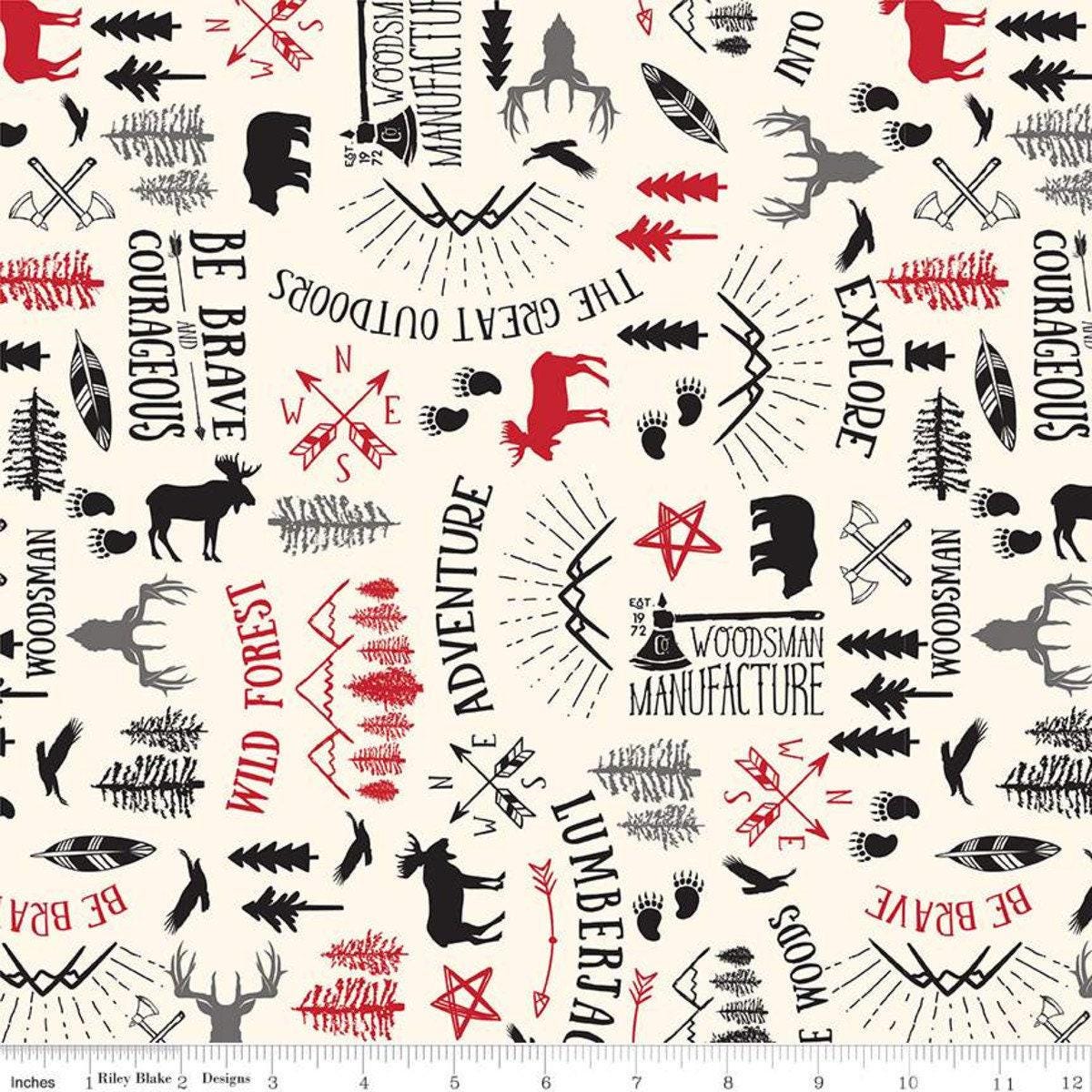 Clearance: Wild At Heart Main in Cream - 1/2 Yard Increments, Cut Continuously - by Lori Whitlock for Riley Blake Designs