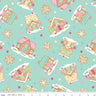 Gingerbread Kisses Main in Blue - 1/2 Yard Increments, Cut Continuously - by Doodlebug Design Inc. for Riley Blake Designs