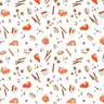 I Love PSL White Autumn Treats - 1/2 Yard Increments, Cut Continuously - by Elizabeth Silver Collection for Camelot Fabrics