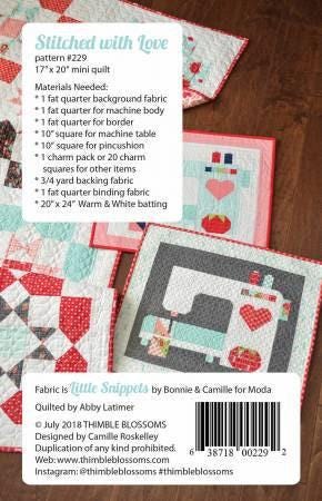 Stitched with Love Pattern by Camille Roskelley of Thimble Blossoms