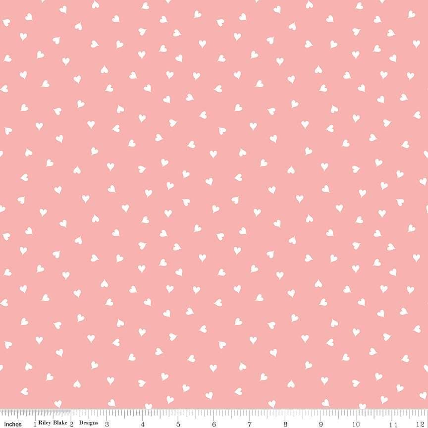 Take Heart Small Hearts in Pink - 1/2 Yard Increments, Cut Continuously - by J. Wecker Frisch for Riley Blake Designs