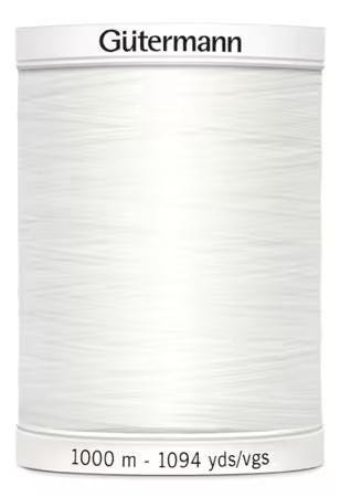 White Gutermann Sew-All Poly Thread 1000 Meter