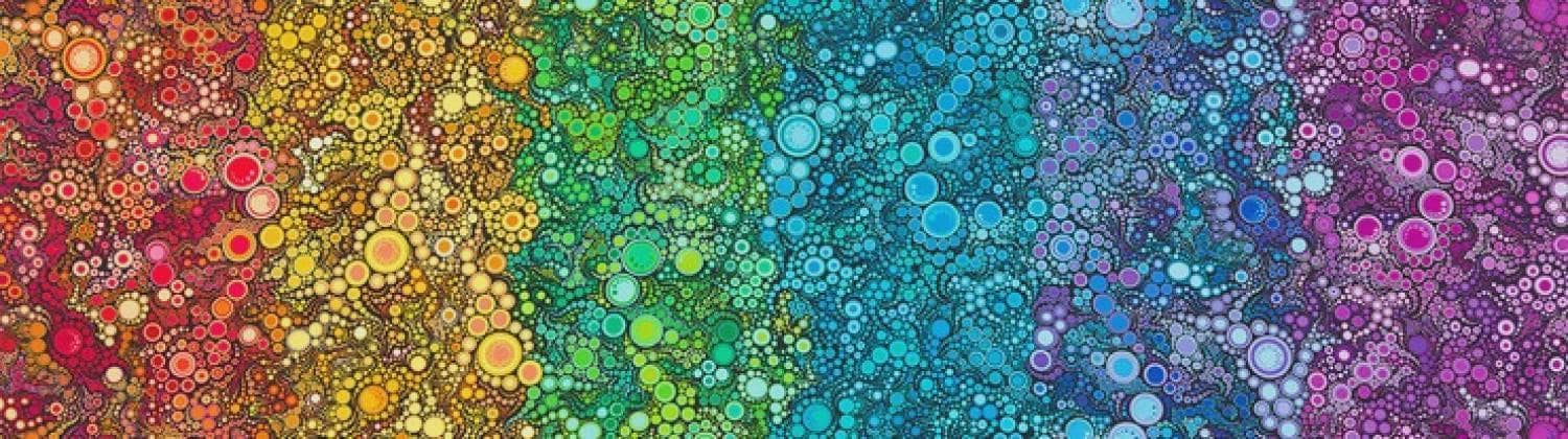 DIGITALLY PRINTED Bright Gradation Effervescence Collection - 1/2 Yard Increments, Cut Continuously - by Robert Kaufman