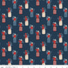 Red White and True Vases in Navy - 1/2 Yard Increments, Cut Continuously - by Dani Mogstad for Riley Blake Designs