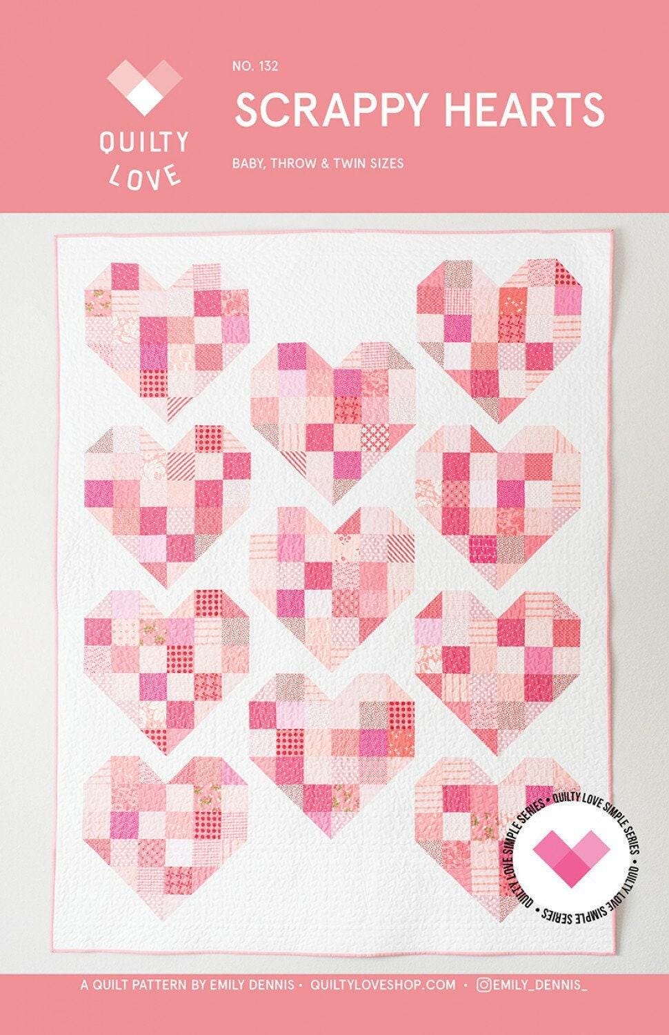 Scrappy Hearts Pattern by Quilty Love