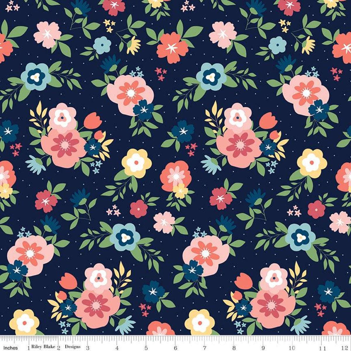 Sew Much Fun Main in Navy - 1/2 Yard Increments, Cut Continuously - by Echo Park Paper Co. for Riley Blake Designs