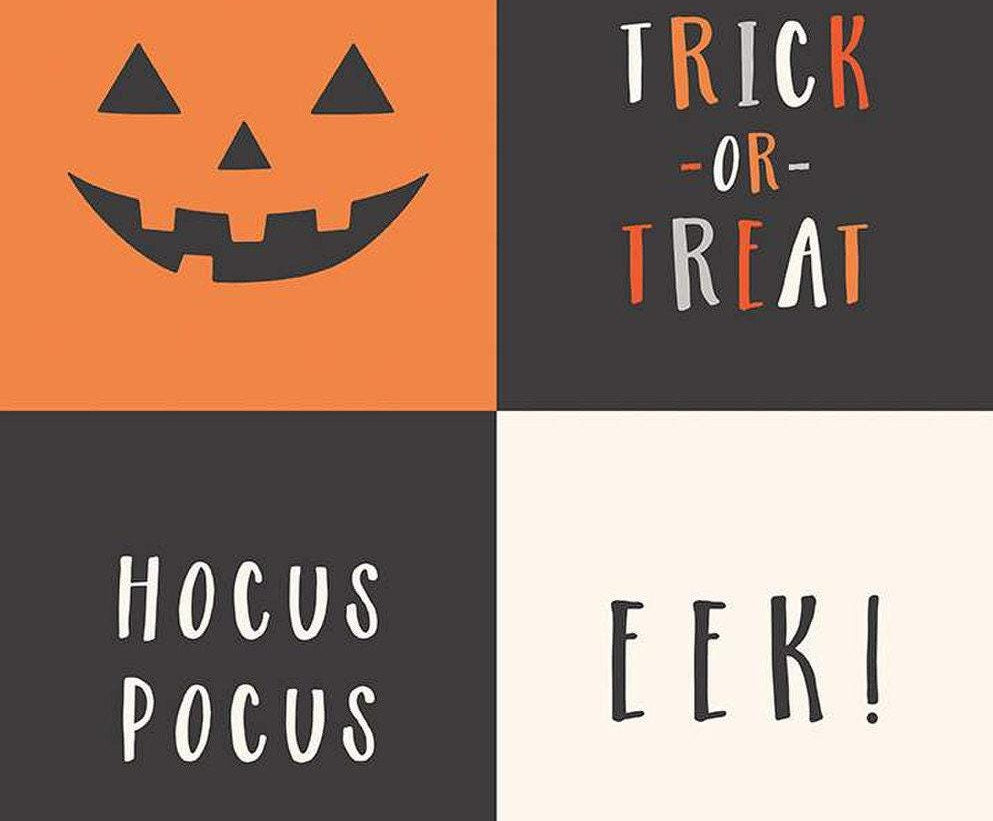 Hey Bootiful Trick-or-Treat Panel Glow in the Dark by My Mind's Eye for Riley Blake Designs