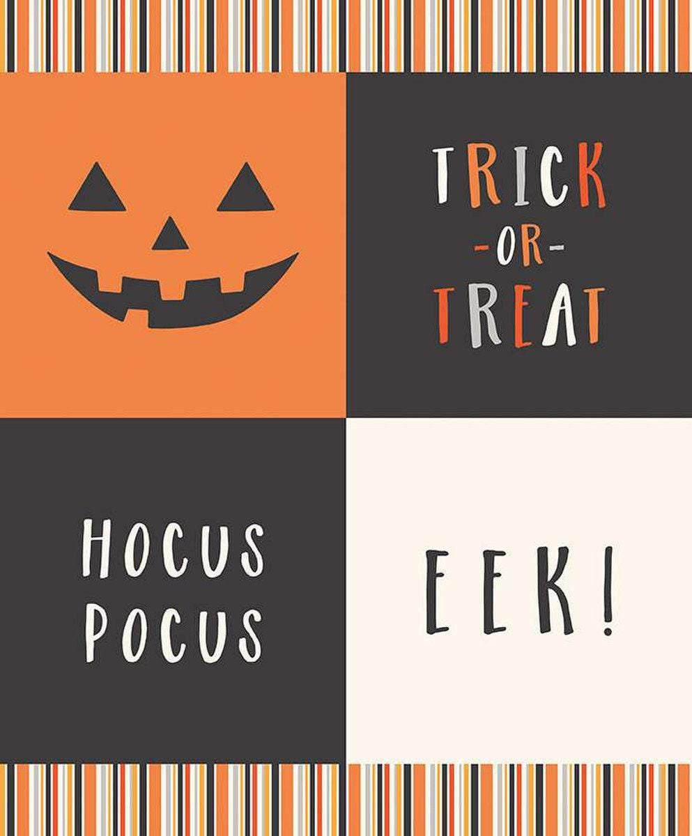 Hey Bootiful Trick-or-Treat Panel Glow in the Dark by My Mind's Eye for Riley Blake Designs
