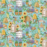 Bee Culture Busy Bee Farm in Blue - 1/2 Yard Increments, Cut Continuously - by Michael Miller