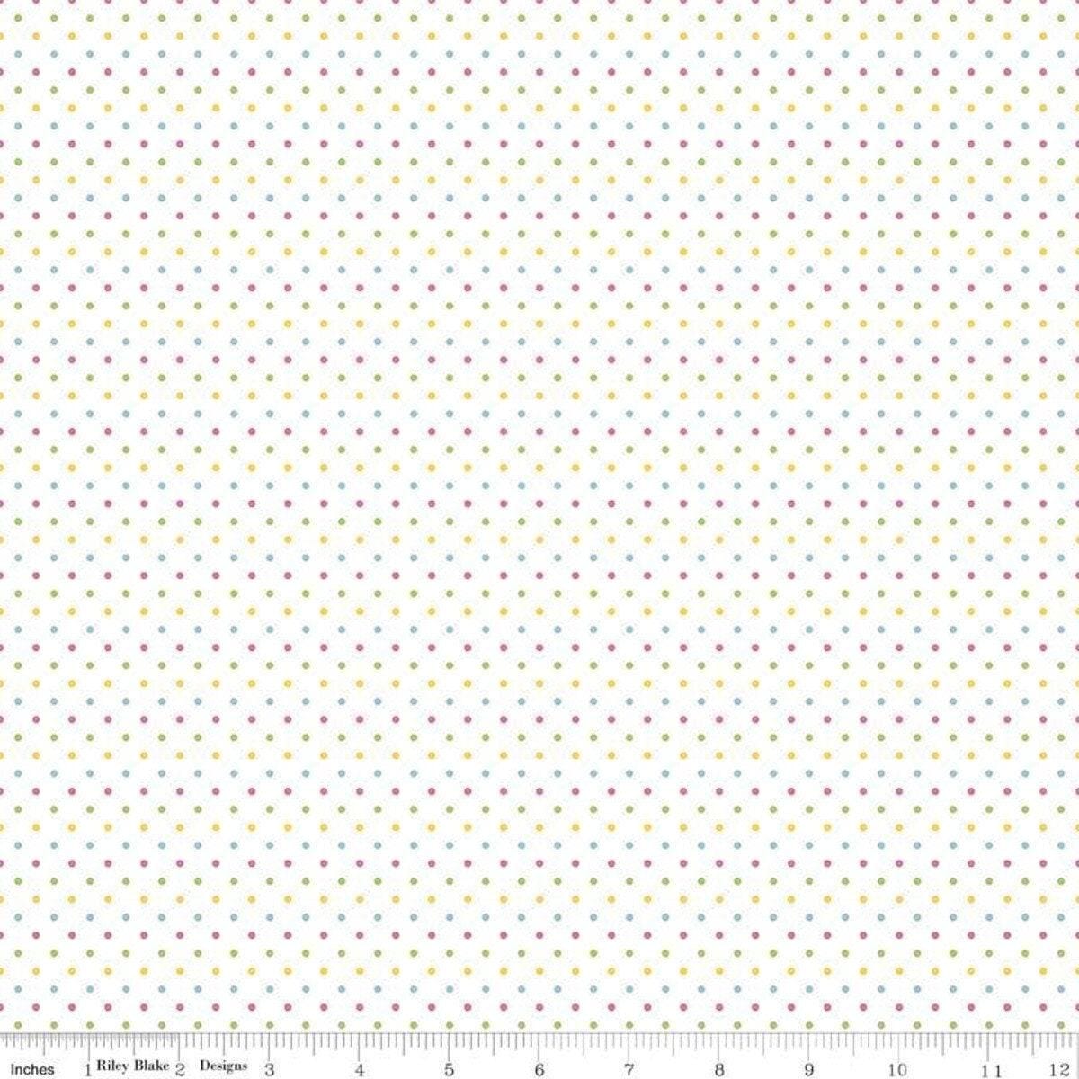 Girl Swiss Dot on White - 1/2 Yard Increments, Cut Continuously - by Riley Blake Designs