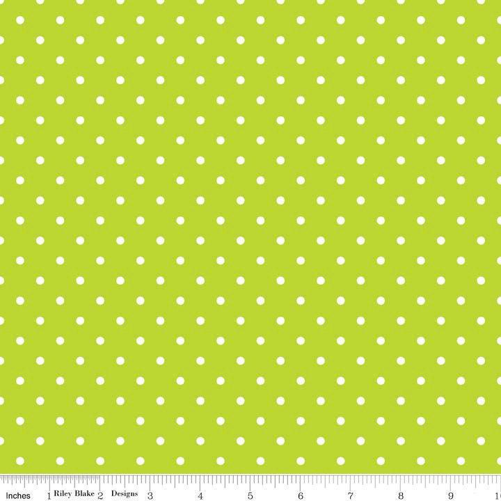 Swiss Dot Lime - 1/2 Yard Increments, Cut Continuously - by Riley Blake Designs