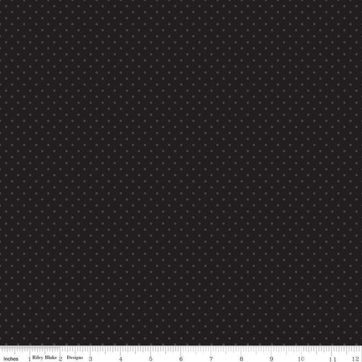 Swiss Dot Black Tone on Tone - 1/2 Yard Increments, Cut Continuously - by Riley Blake Designs