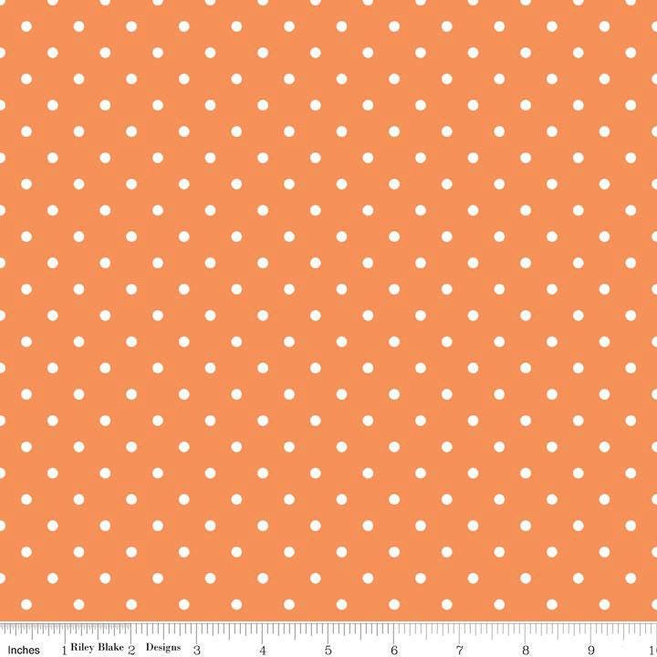 Swiss Dot Orange - 1/2 Yard Increments, Cut Continuously - by Riley Blake Designs