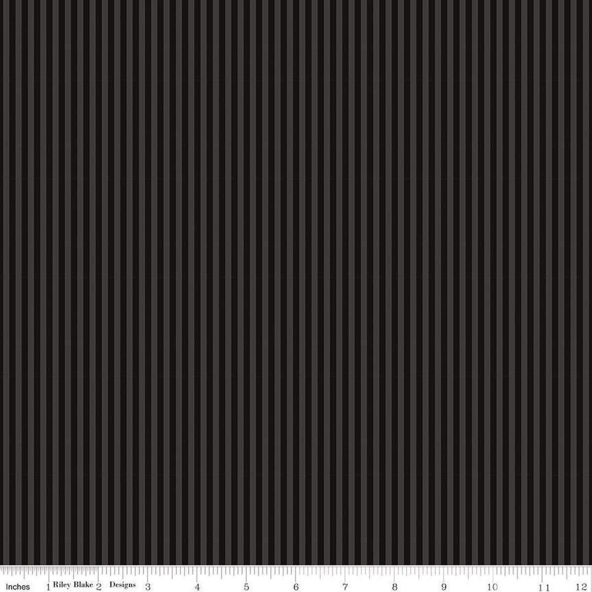 Black Tone on Tone Stripe 1/8th Inch - 1/2 Yard Increments, Cut Continuously - by Riley Blake Designs