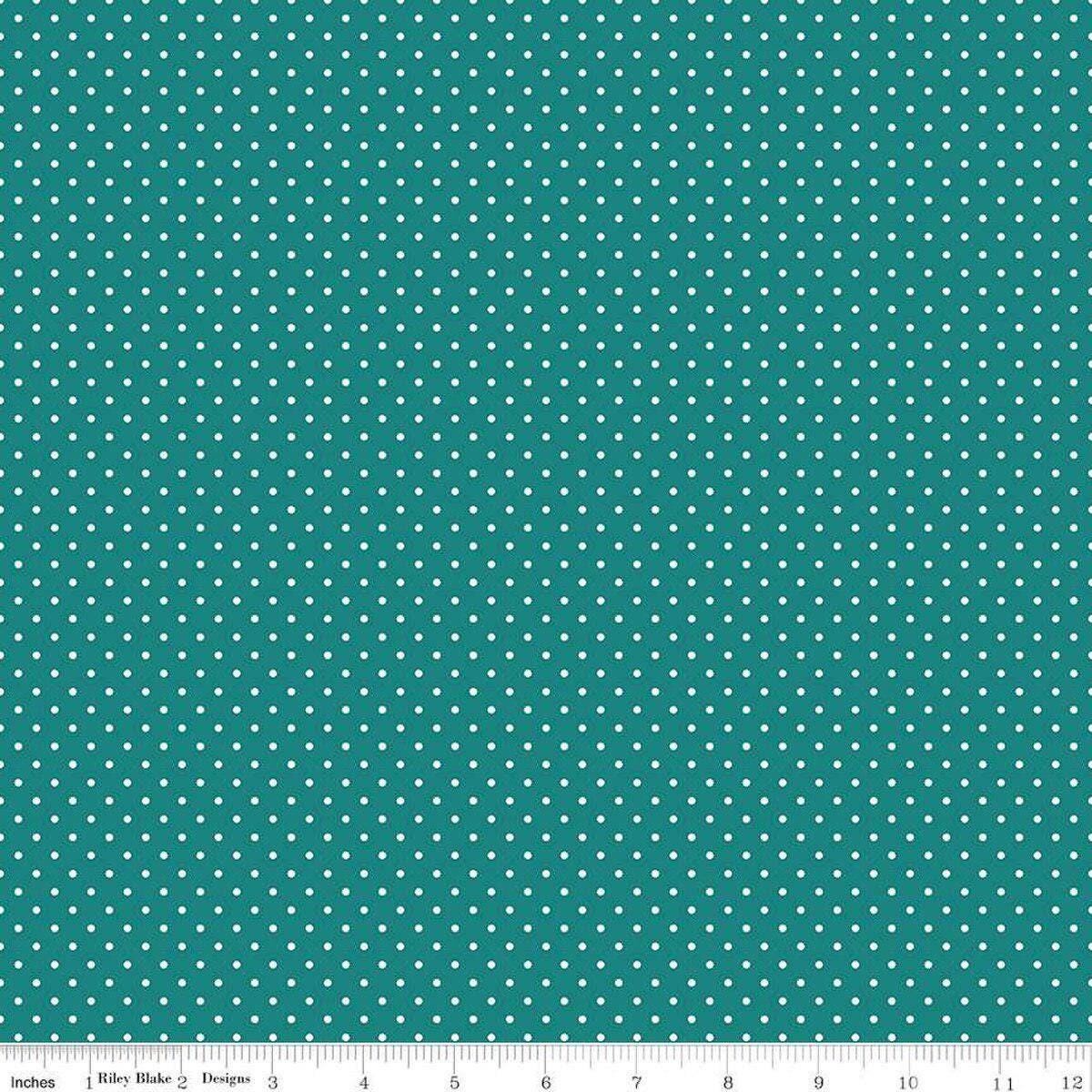 Swiss Dot Teal - 1/2 Yard Increments, Cut Continuously - by Riley Blake Designs