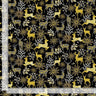 Deer and Floral Metallic - 1/2 Yard Increments, Cut Continuously - by Timeless Treasures
