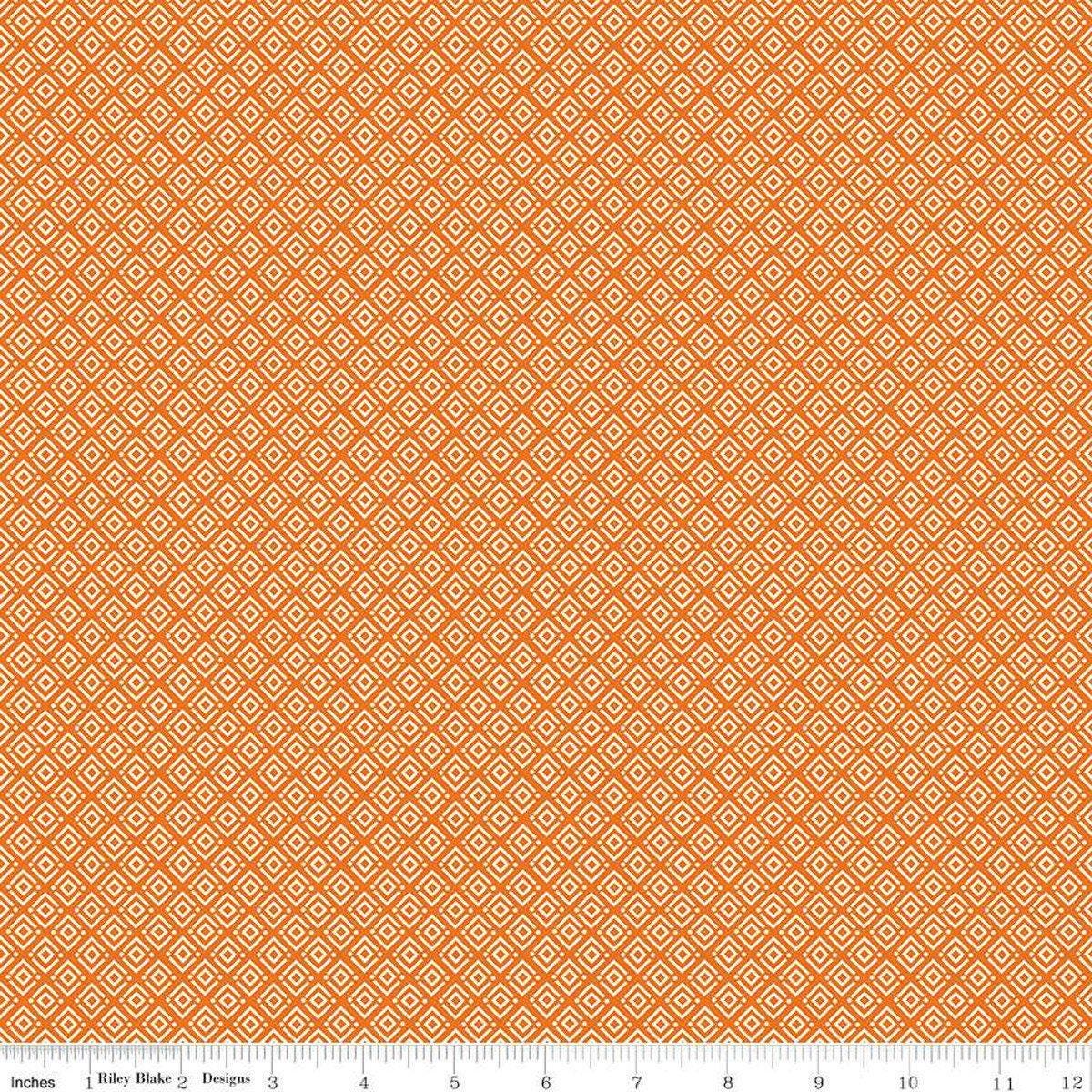 Awesome Autumn Diamonds in Orange - 1/2 Yard Increments, Cut Continuously - by Sandy Gervais for Riley Blake Designs