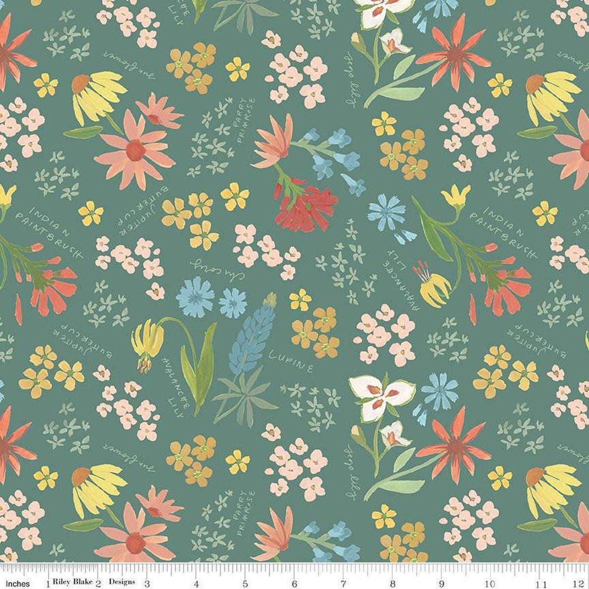 Clearance: Albion Main in Green - 1/2 Yard Increments, Cut Continuously - by Amy Smart for Riley Blake Designs