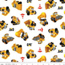 CAT® Buildin' Crew Wigglers All Over in White - 1/2 Yard Increments, Cut Continuously - by Riley Blake Designs