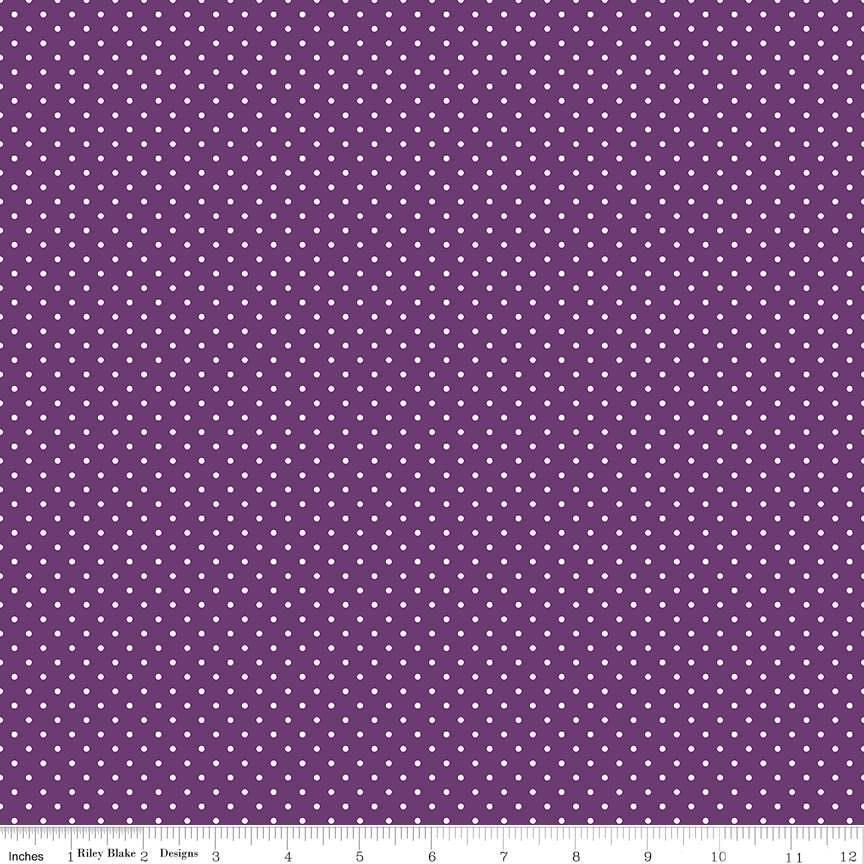 Swiss Dot Eggplant - 1/2 Yard Increments, Cut Continuously - by Riley Blake Designs