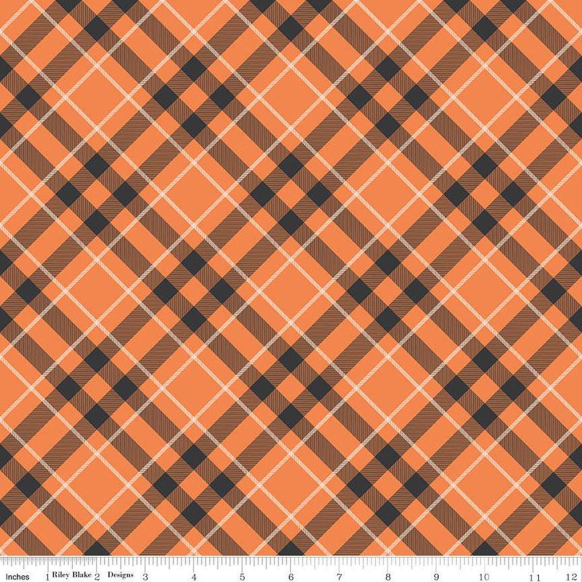 Hey Bootiful Plaid in Orange - 1/2 Yard Increments, Cut Continuously - by My Mind's Eye for Riley Blake Designs