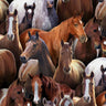 Black Horses - 1/2 Yard Increments, Cut Continuously - by Keith Kimberlin for Elizabeths Studio