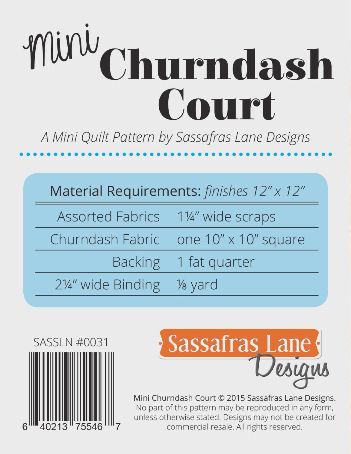 Mini Churndash Court by Sassafras Lane Designs