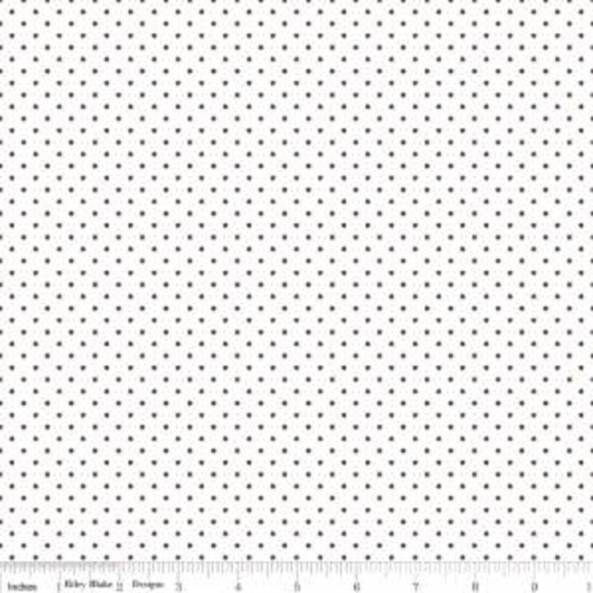 Brown Swiss Dot on White - 1/2 Yard Increments, Cut Continuously - by Riley Blake Designs