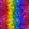 Sewing Room Rainbow Button Wave Stripe - 1/2 Yard Increments, Cut Continuously - by Timeless Treasures