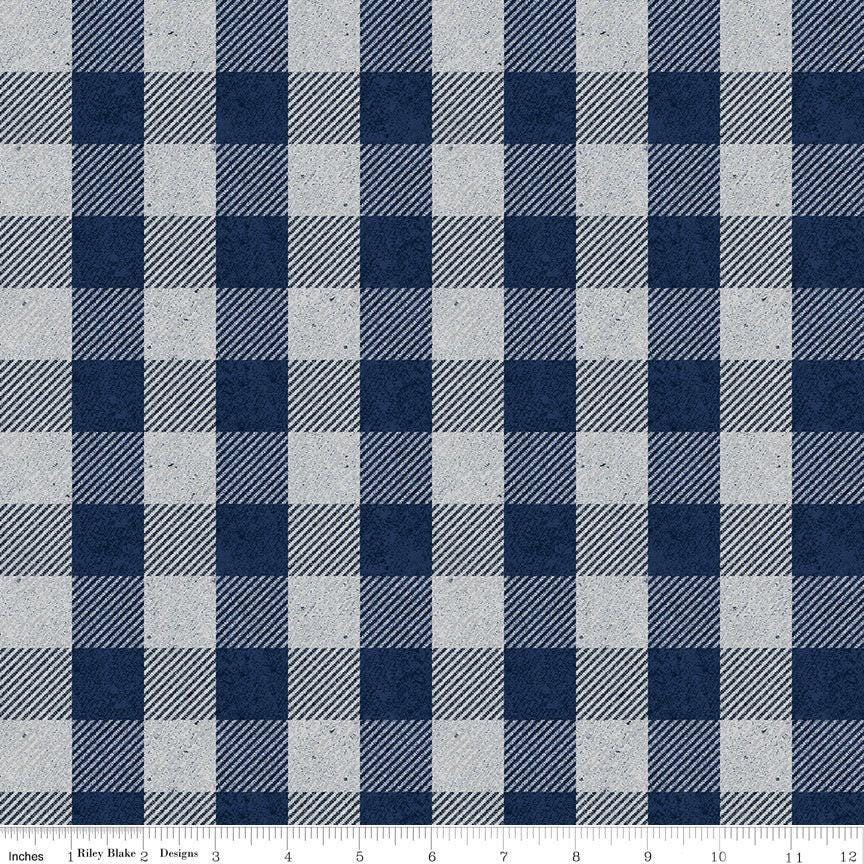 All About Plaids Buffalo Check Blue - 1/2 Yard Increments, Cut Continuously - by Riley Blake Designs