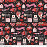 Clearance- Falling in Love Main in Black - 1/2 Yard Increments, Cut Continuously - by Dani Mogstad for Riley Blake Designs