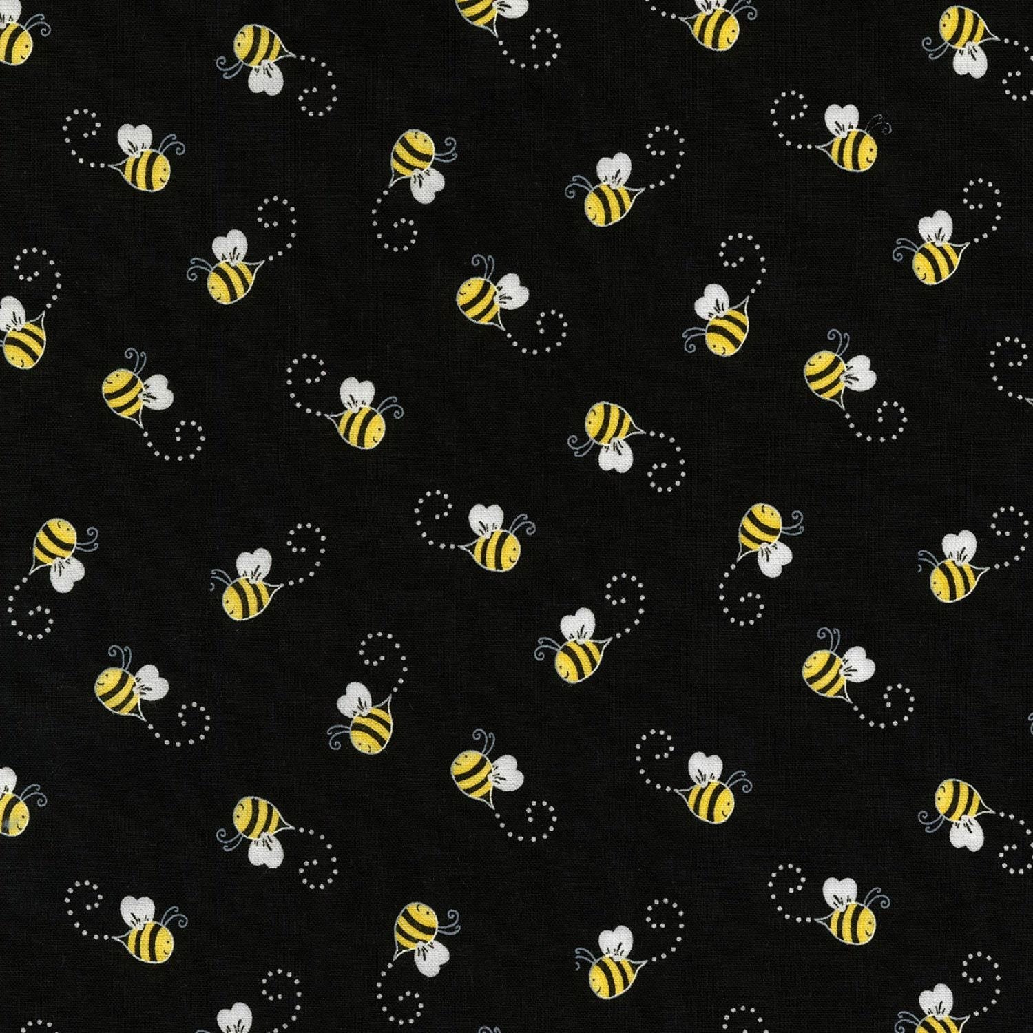 You Are My Sunshine Black Bees - 1/2 Yard Increments, Cut Continuously - by Timeless Treasures
