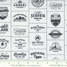 Timber Camp Badges in Cream and Black - 1/2 Yard Increments, Cut Continuously - by Sweetwater for Moda Fabrics