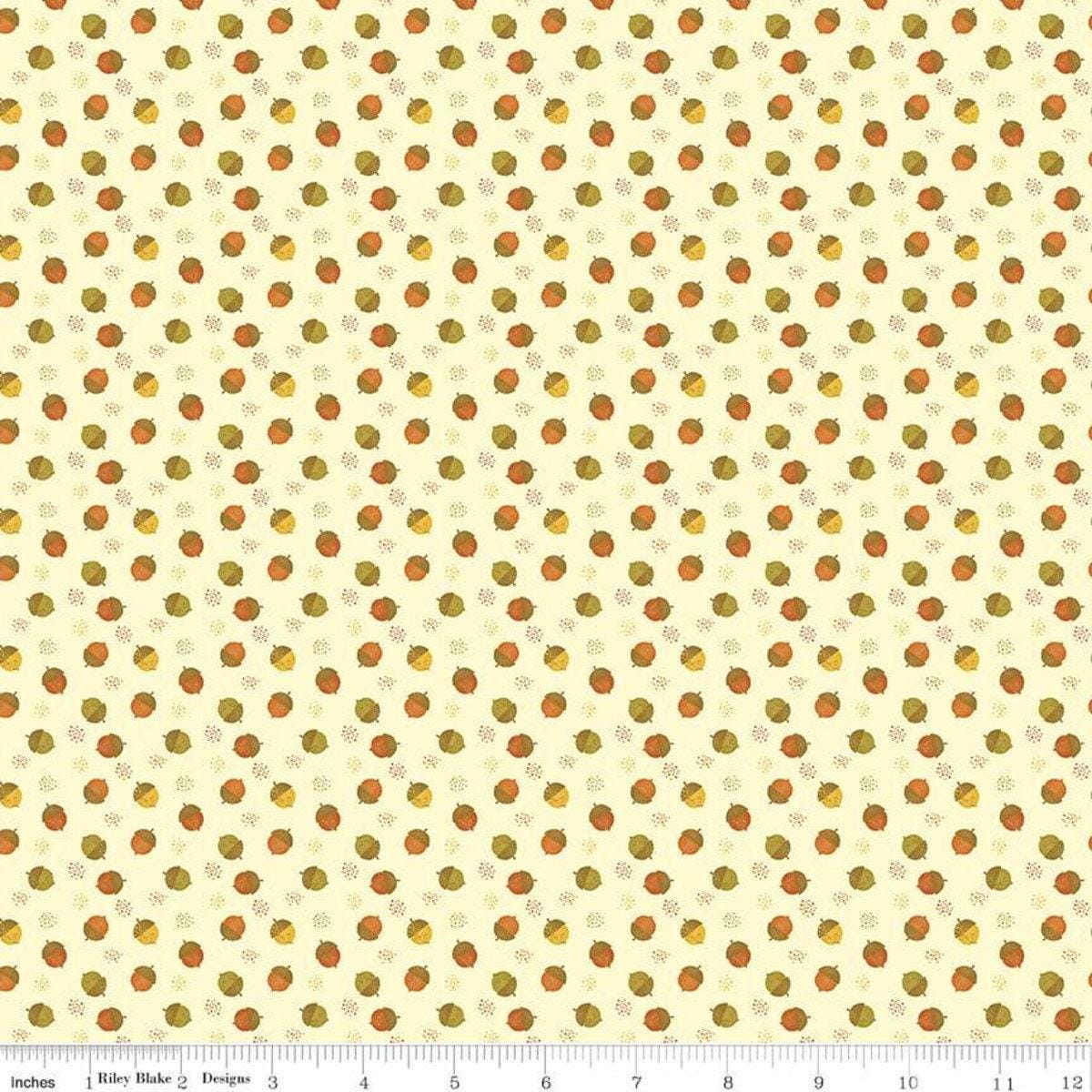 Clearance: Adel in Autumn Acorns Cream by Sandy Gervais for Riley Blake Designs