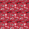 NCAA University of Utah Utes Tone on Tone Fabric - 1/2 Yard Increments, Cut Continuously