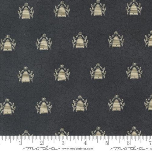 Bloom and Grow Black Bee Skep - 1/2 Yard Increments, Cut Continuously - by Kathy Schmitz for Moda Fabrics