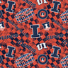 NCAA University of Illinois Check Allover Cotton - 1/2 Yard Increments, Cut Continuously - by Fabric Traditions