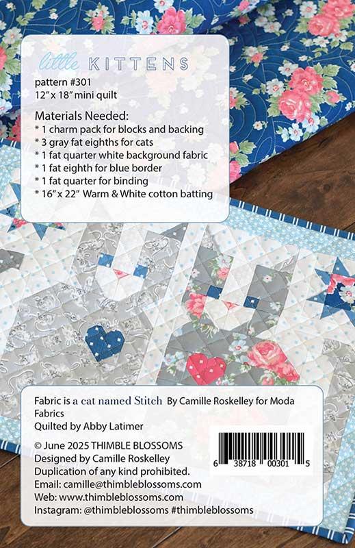 Little Kittens Mini Quilt Pattern by Camille Roskelley of Thimble Blossoms