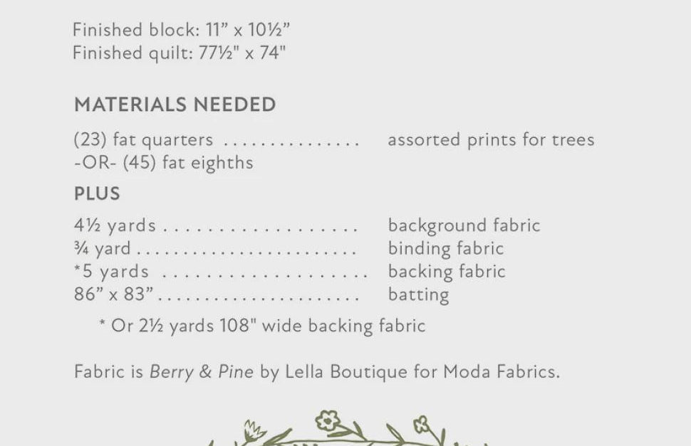 Fir Tree Lane Quilt Pattern by Vanessa Goertzen of Lella Boutique for Moda