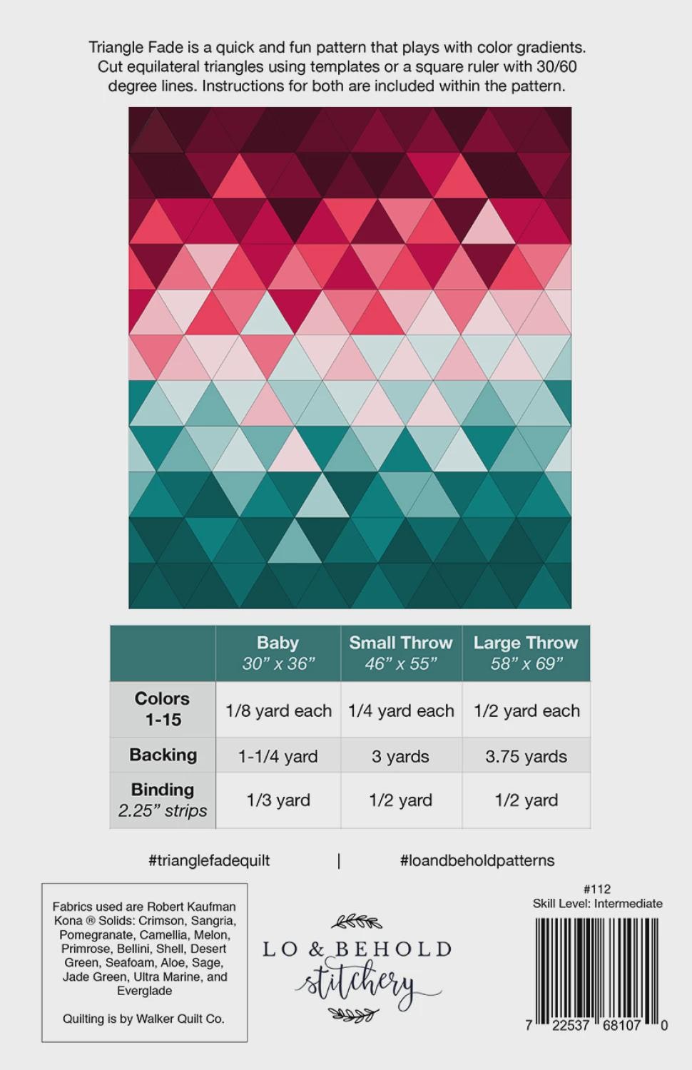 Triangle Fade Quilt Pattern by Lo & Behold Stitchery