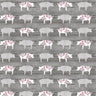 Chalk Barn Pretty Pigs in Charcoal - 1/2 Yard Increments, Cut Continuously - by Shannon Roberts for Bernatex Fabrics