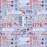 Faith, Family, Freedom Words of Glory in Blue - 1/2 Yard Increments, Cut Continuously - by Nicole DeCamp for Bernatex Fabrics