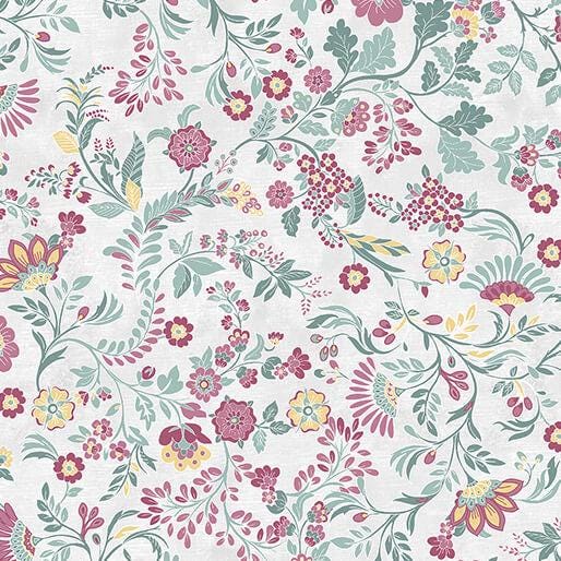 Chalk Barn Floral Rose - 1/2 Yard Increments, Cut Continuously - by Shannon Roberts for Bernatex Fabrics