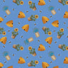 Wildflower Honey Bees & Skeps in Blue - 1/2 Yard Increments, Cut Continuously - by Dianna Swartz for Bernatex Fabrics
